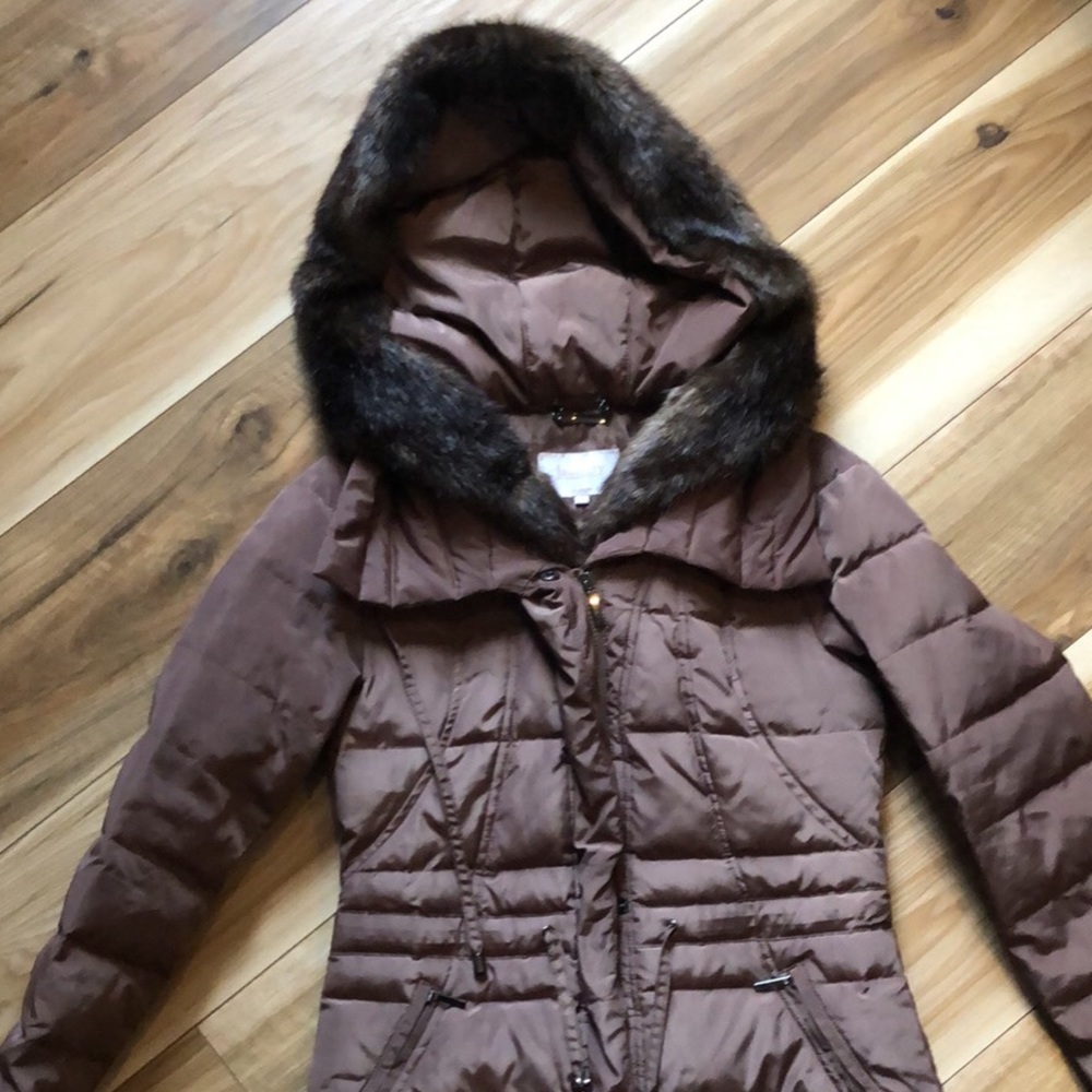 Laundry by shelling segal fur hooded puffer coat